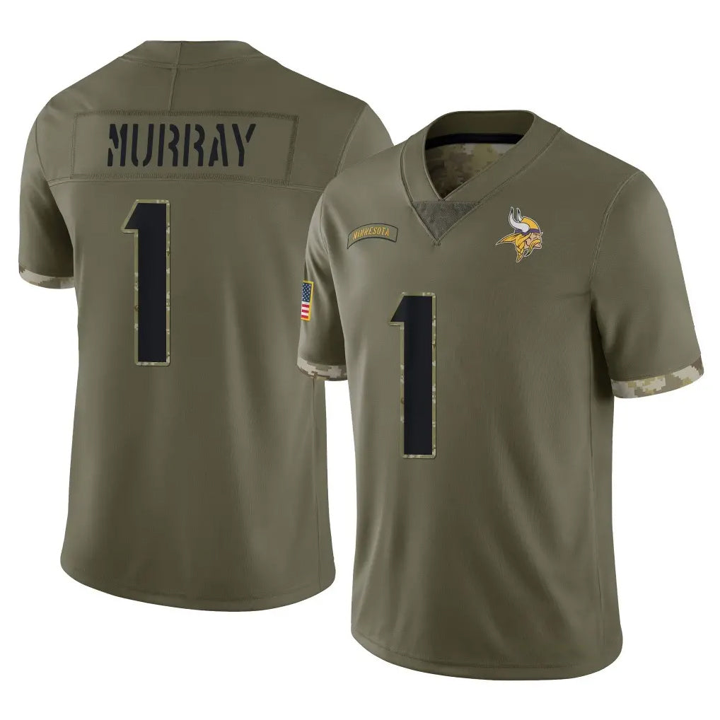 CAdoa MN.Vikings #1 Kyler Murray Player Olive Salute To Service Limited Stitched Jerseys