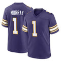 CAdoa MN.Vikings #1 Kyler Murray Player Purple Classic Home Game Stitched Jerseys