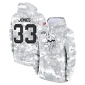 CAdoa MN.Vikings #33 Aaron Jones Sr. Player Arctic Camo Salute to Service Pullover Hoodies Limited Game Stitched Jerseys