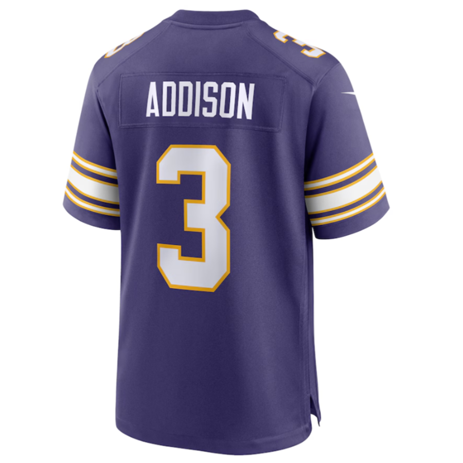 CAdoa MN.Vikings #3 Jordan Addison Purple Classic Player Game Jersey American Stitched Jersey