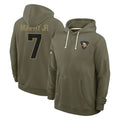 CAdoa MN.Vikings #7 Byron Murphy Jr. Player Olive Salute to Service Pullover Hoodies Limited Stitched Jerseys