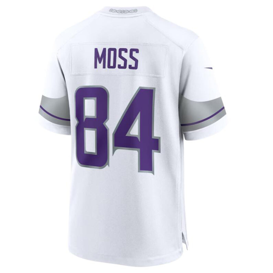 CAdoa MN.Vikings #84 Randy Moss White Alternate Retired Player Game Jersey American Stitched Jersey