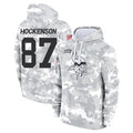 CAdoa MN.Vikings #87 T.J. Hockenson Player Arctic Camo Salute to Service Pullover Hoodies Limited Game Stitched Jerseys