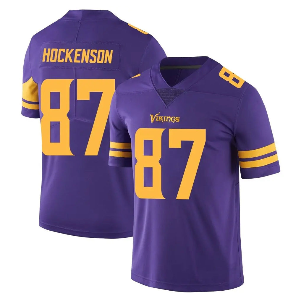 CAdoa MN.Vikings #87 T.J. Hockenson Player Purple Limited Color Rush Home Game Stitched Jerseys