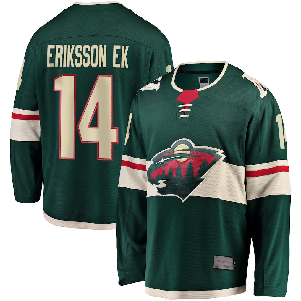 CAdoa M.Wild #14 Joel Eriksson Ek Green Breakaway Jerseys