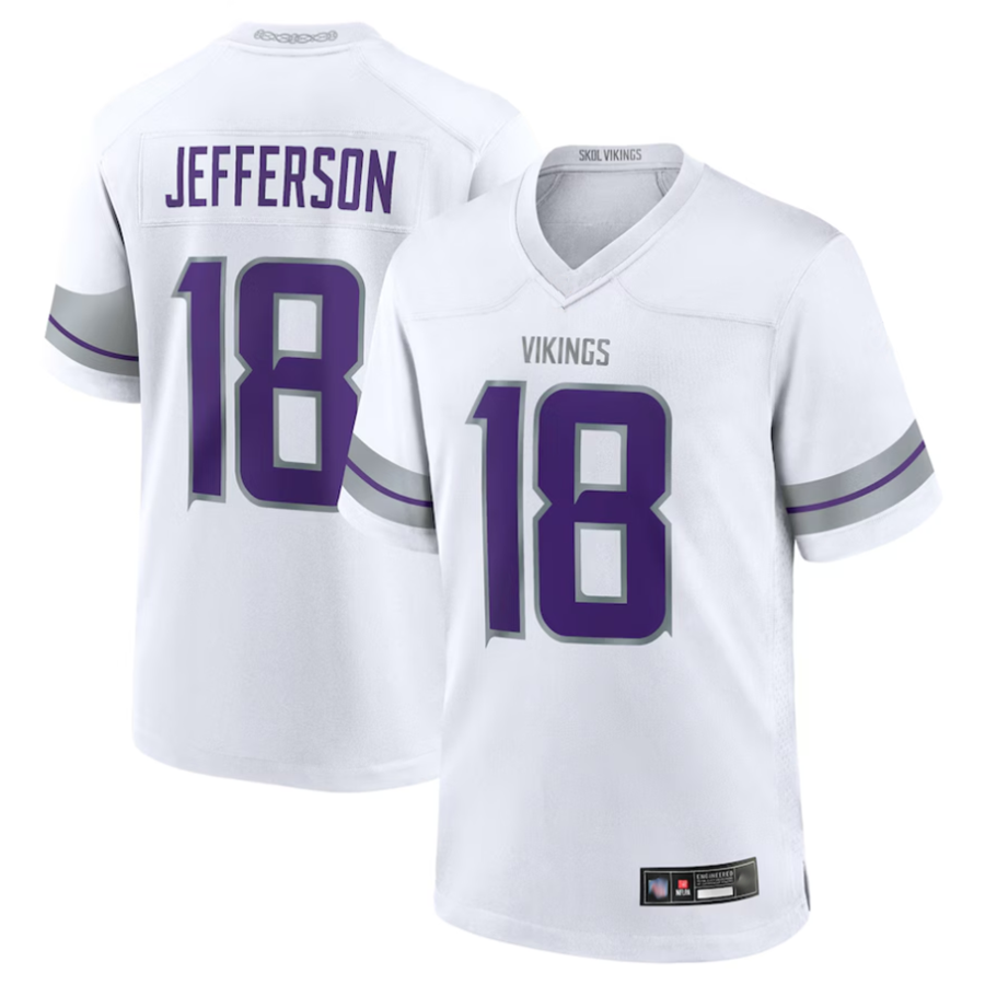 CAdoa MN.Vikings #18 Justin Jefferson Player White Replica Game Stitched Jerseys