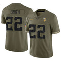 CAdoa MN.Vikings #22 Harrison Smith Player Salute To Service Limited Olive Stitched Jerseys