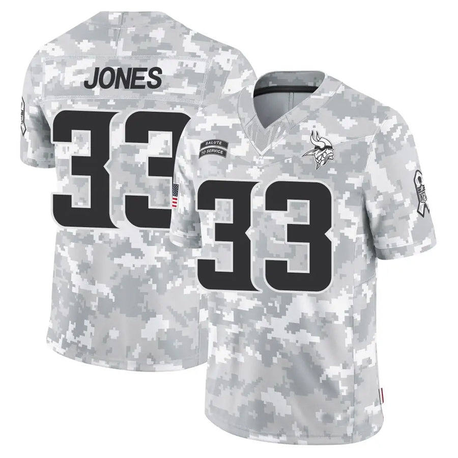 CAdoa MN.Vikings #33 Aaron Jones Player Arctic Camo Salute to Service Limited Stitched Jerseys