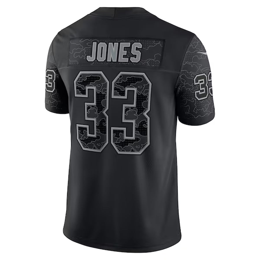 CAdoa MN.Vikings #33 Aaron Jones Player Black REFLECTIVE Limited Stitched Jerseys