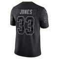 CAdoa MN.Vikings #33 Aaron Jones Player Black REFLECTIVE Limited Stitched Jerseys