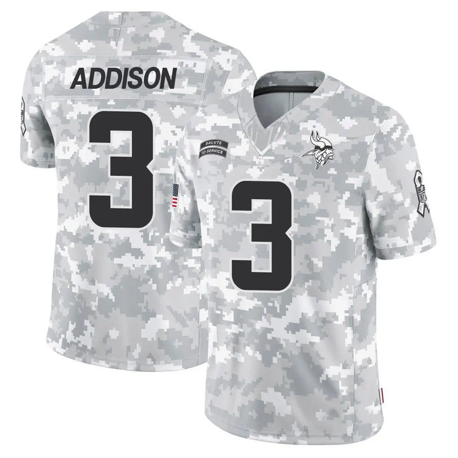 CAdoa MN.Vikings #3 Jordan Addison Player Arctic Camo Salute to Service Limited Stitched Jerseys