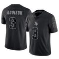 CAdoa MN.Vikings #3 Jordan Addison Player Black REFLECTIVE Limited Stitched Jerseys