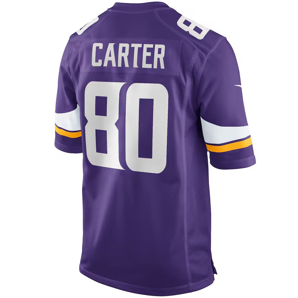 CAdoa MN.Vikings #80 Cris Carter Purple Game Retired Player Stitched Jerseys