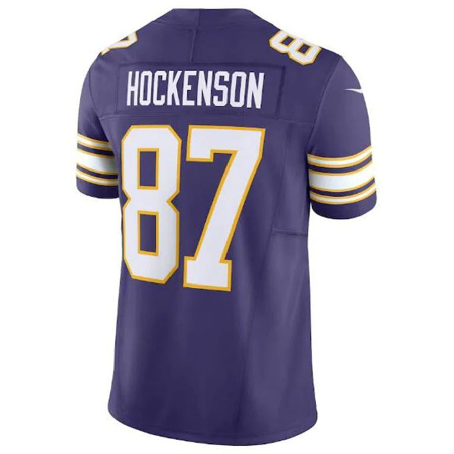 CAdoa MN.Vikings #87 T.J. Hockenson Classic Vapor F.U.S.E. Limited Player Jersey - Purple American Stitched Jerseys