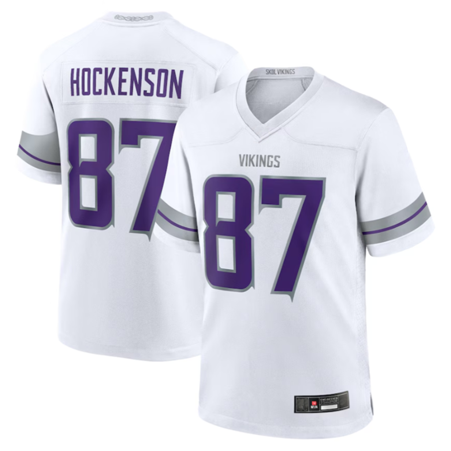 CAdoa MN.Vikings #87 T.J. Hockenson Player White Alternate Game Stitched Jerseys