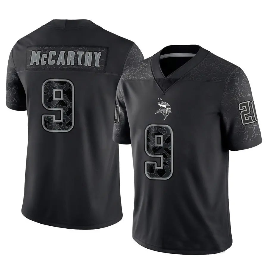 CAdoa MN.Vikings #9 J.J. McCarthy Player Black REFLECTIVE Limited Stitched Jerseys