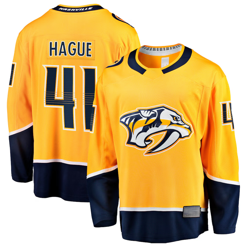 CAdoa N.Predators #41 Nicolas Hague Gold Home Breakaway Jerseys