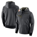 CAdoa NE.Patriots Gray Salute to Service Hoodies Limited Game Blank Player Stitched Jerseys