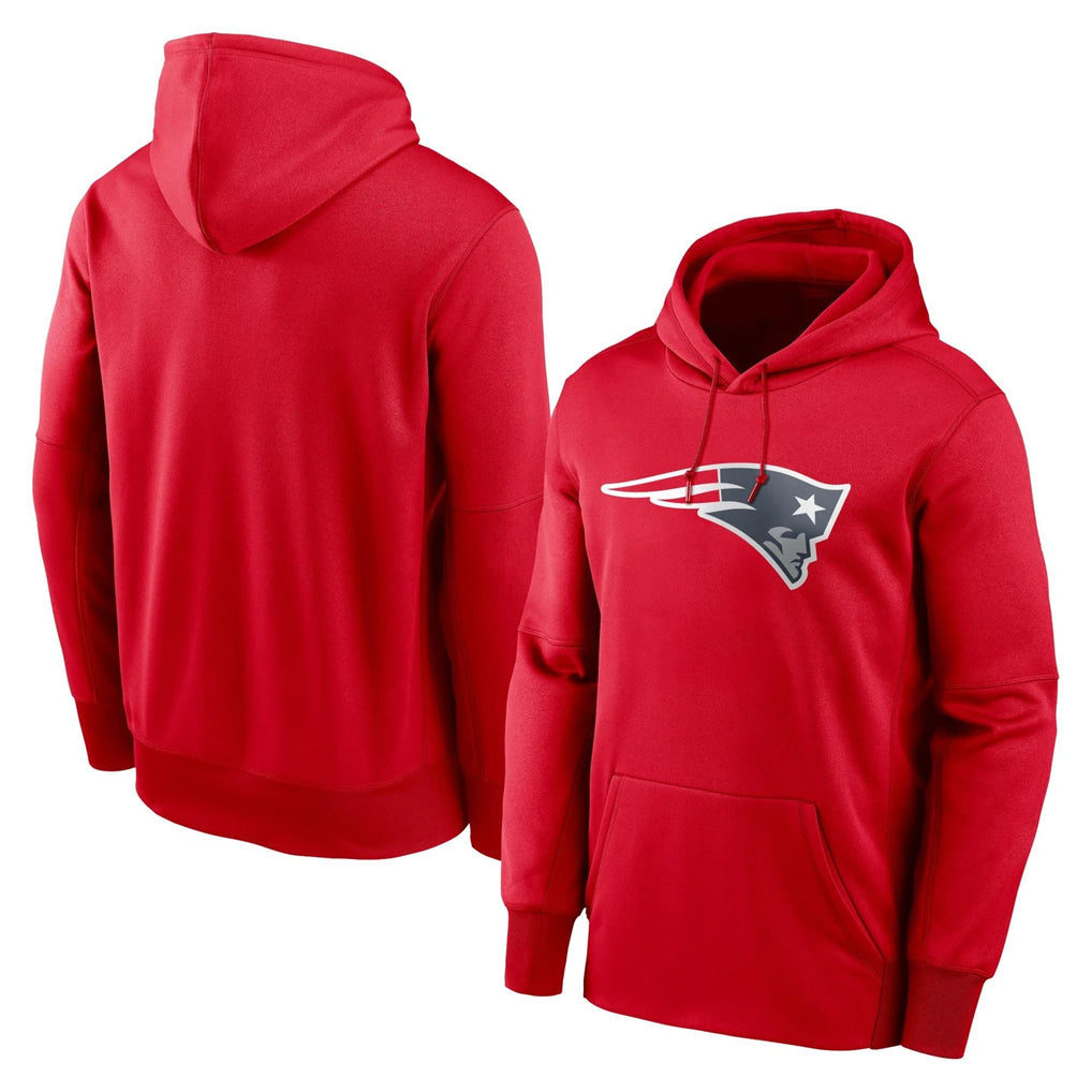 CAdoa NE.Patriots Red LOGO Pullover Hoodies Home Game Blank Player Stitched Jerseys