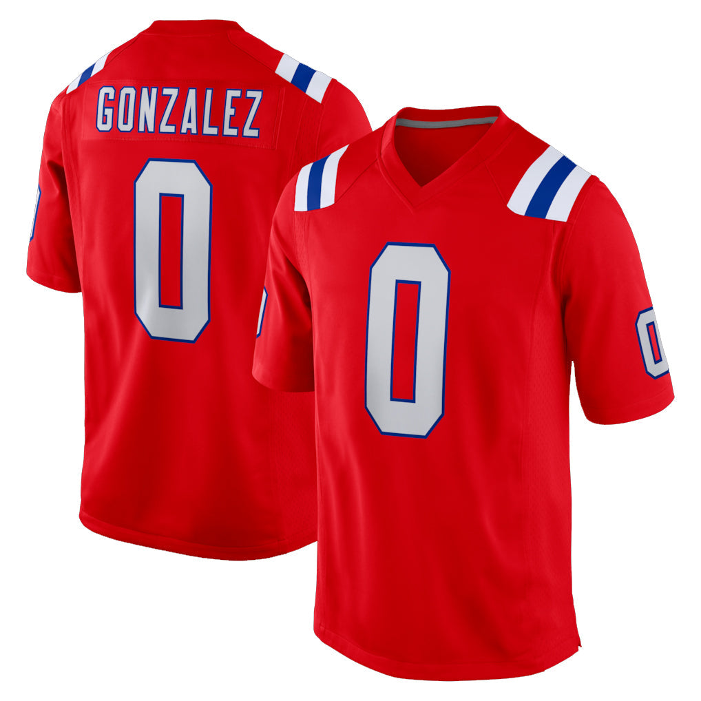 CAdoa NE.Patriots #0 Christian Gonzalez Player Red Home Game Stitched Jerseys