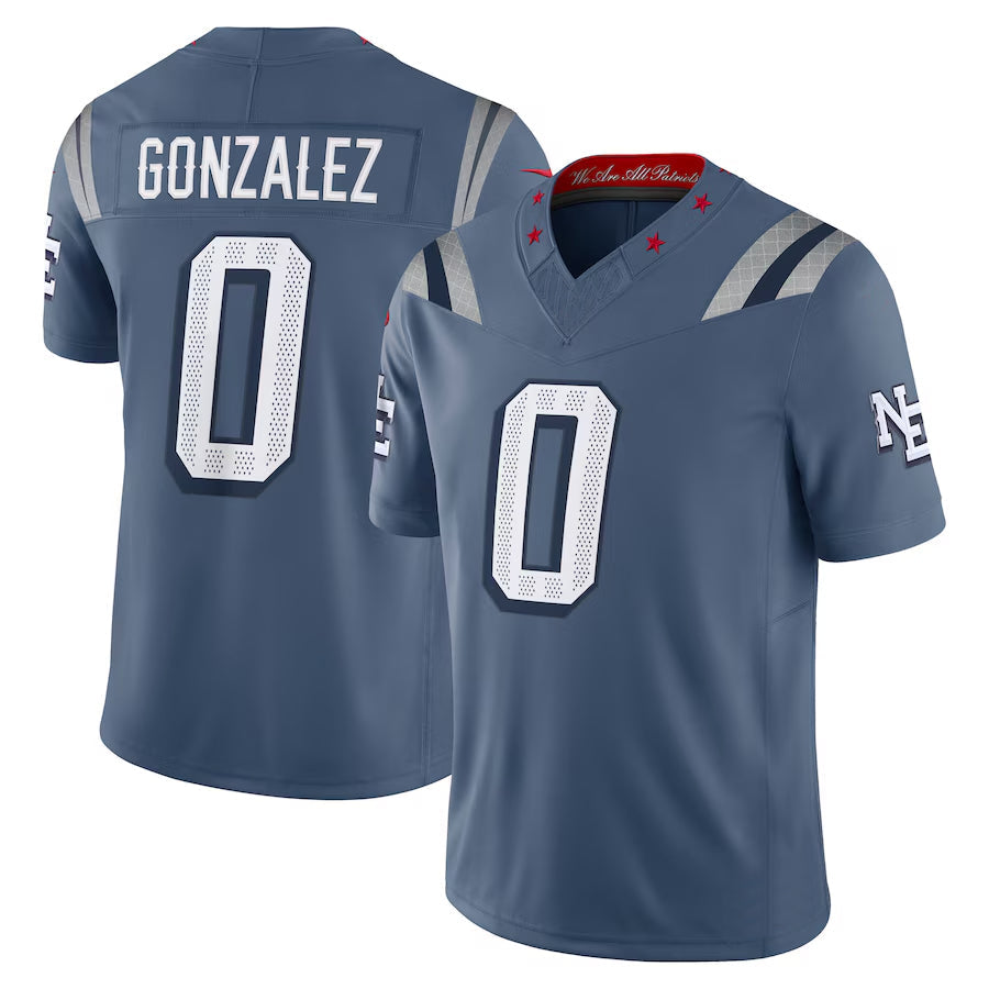 CAdoa NE.Patriots #0 Christian Gonzalez Player Storm Blue Rivalries Collection Limited Stitched Jerseys