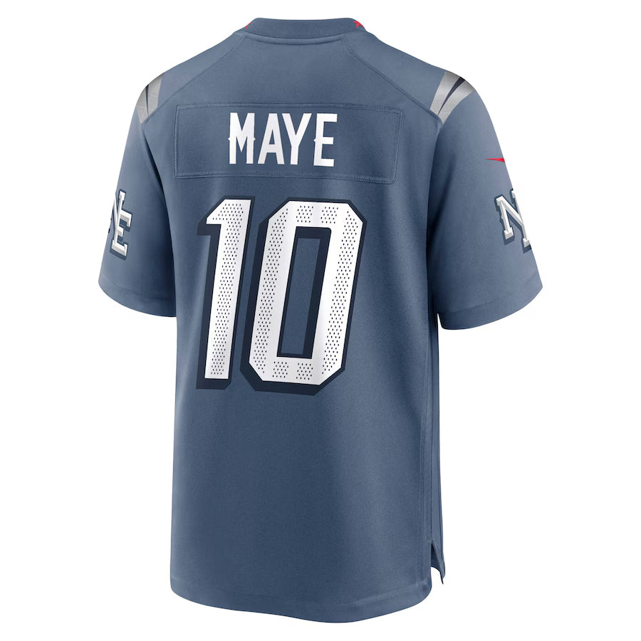 CAdoa NE.Patriots #10 Drake Maye Player Storm Blue Rivalries Collection Game Stitched Jersey
