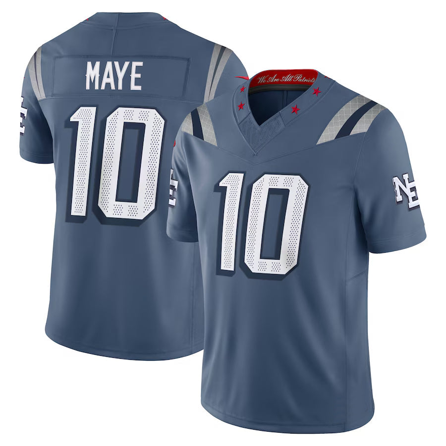 CAdoa NE.Patriots #10 Drake Maye Player Storm Blue Rivalries Collection Limited Stitched Jerseys