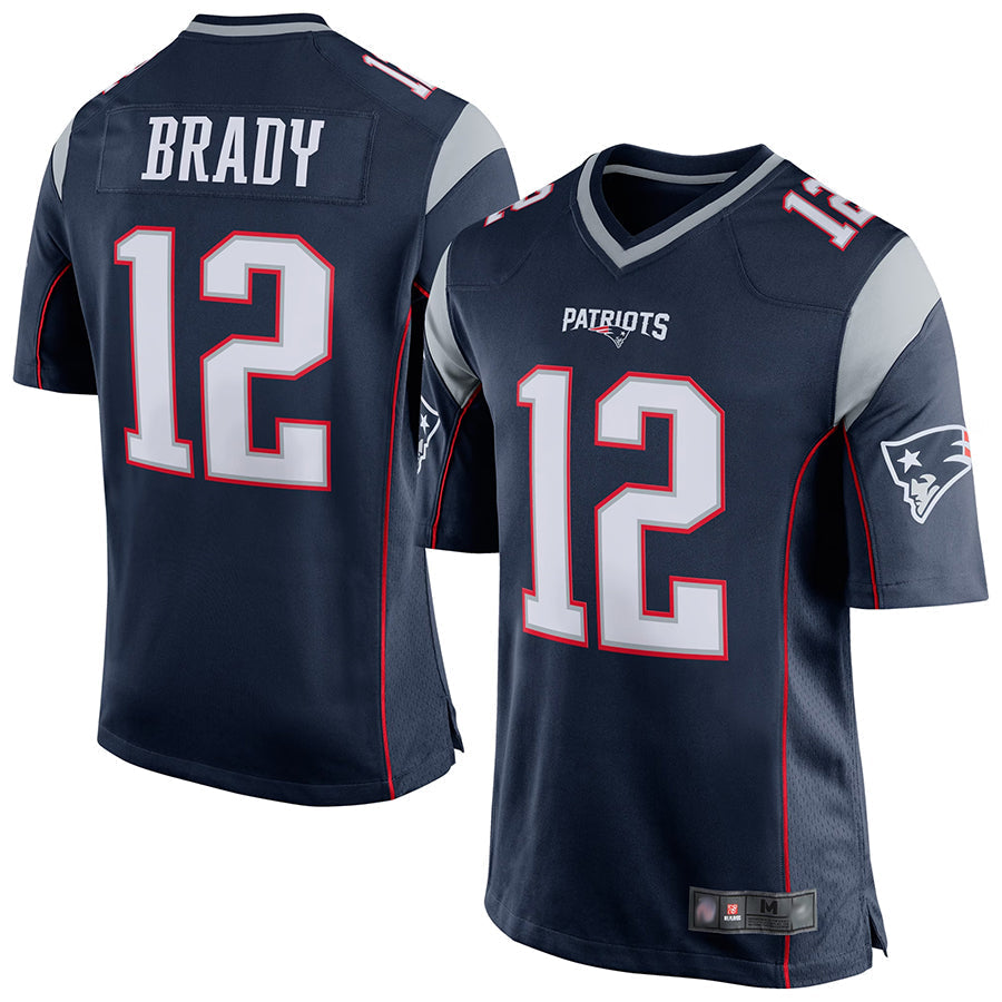 CAdoa NE.Patriots #12 Tom Brady Player Navy Blue Game Stitched Jerseys