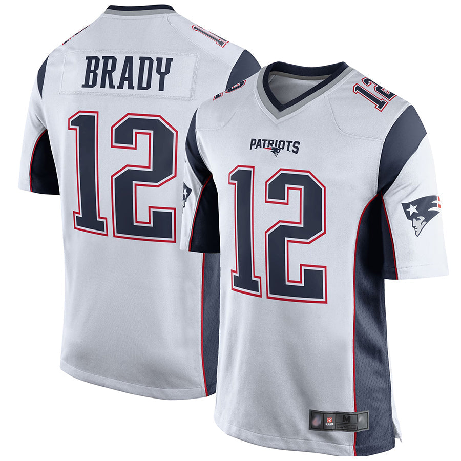 CAdoa NE.Patriots #12 Tom Brady Player White Home Game Stitched Jerseys
