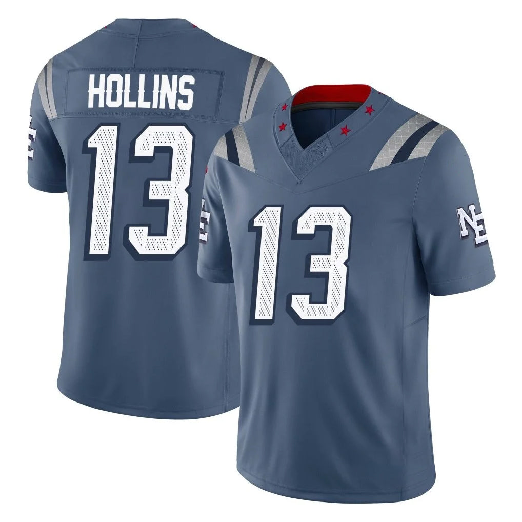 CAdoa NE.Patriots #13 Mack Hollins Player Blue Limited Rivalries Collection Home Game Stitched Jerseys