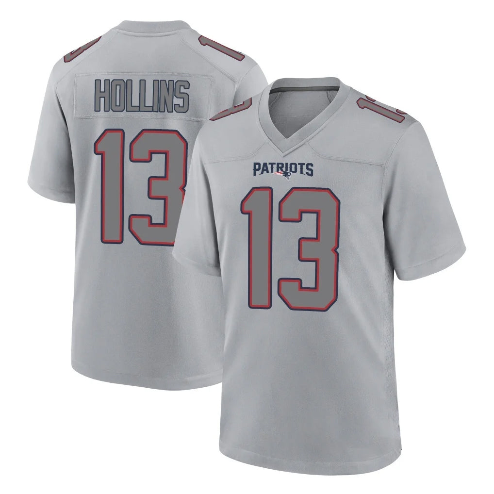 CAdoa NE.Patriots #13 Mack Hollins Player Gray Fashion Limited Home Game Stitched Jerseys