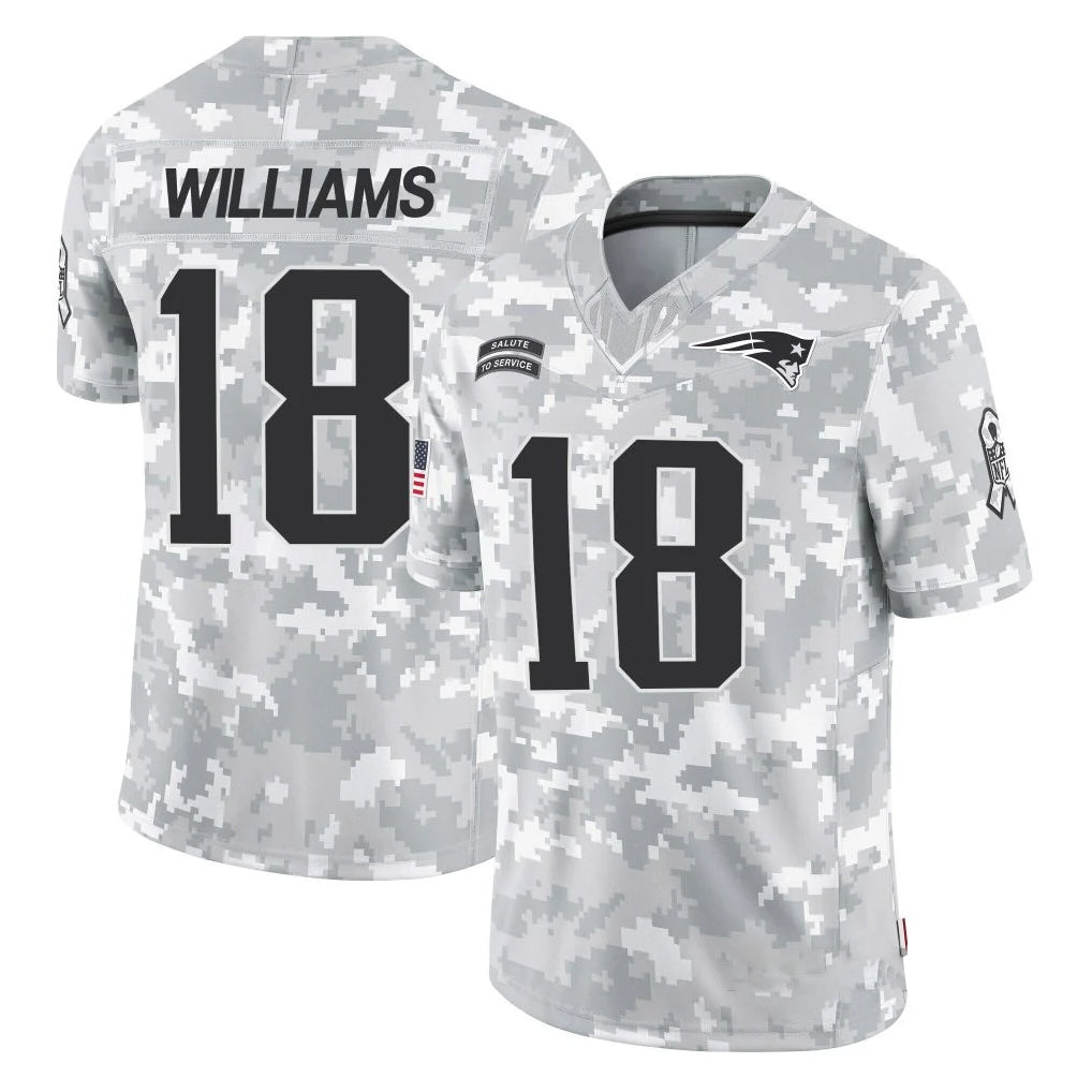 CAdoa NE.Patriots #18 Kyle Williams Player Arctic Camo Salute To Service Limited Game Stitched Jerseys