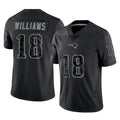 CAdoa NE.Patriots #18 Kyle Williams Player Black Reflective LImited Home Game Stitched Jerseys