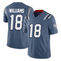 CAdoa NE.Patriots #18 Kyle Williams Player Blue Limited Rivalries Collection Home Game Stitched Jerseys