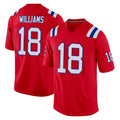 CAdoa NE.Patriots #18 Kyle Williams Player Red Home Game Stitched Jerseys