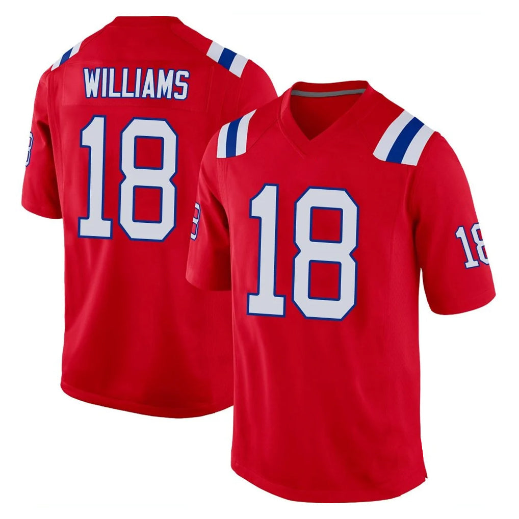 CAdoa NE.Patriots #18 Kyle Williams Player Red Home Game Stitched Jerseys