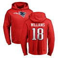 CAdoa NE.Patriots #18 Kyle Williams Player Red LOGO Pullover Hoodies Home Game Stitched Jerseys