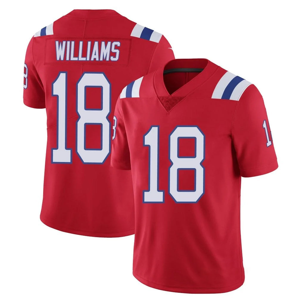CAdoa NE.Patriots #18 Kyle Williams Player Red Limited Vapor F.U.S.E. Home Game Stitched Jerseys