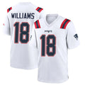 CAdoa NE.Patriots #18 Kyle Williams Player White Home Game Stitched Jerseys