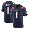 CAdoa NE.Patriots #1 A.J. Brown Player Navy Home Game Stitched Jerseys