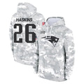 CAdoa NE.Patriots #26 Hassan Haskins Player Arctic Camo Salute to Service Pullover Hoodies Limited Game Stitched Jerseys