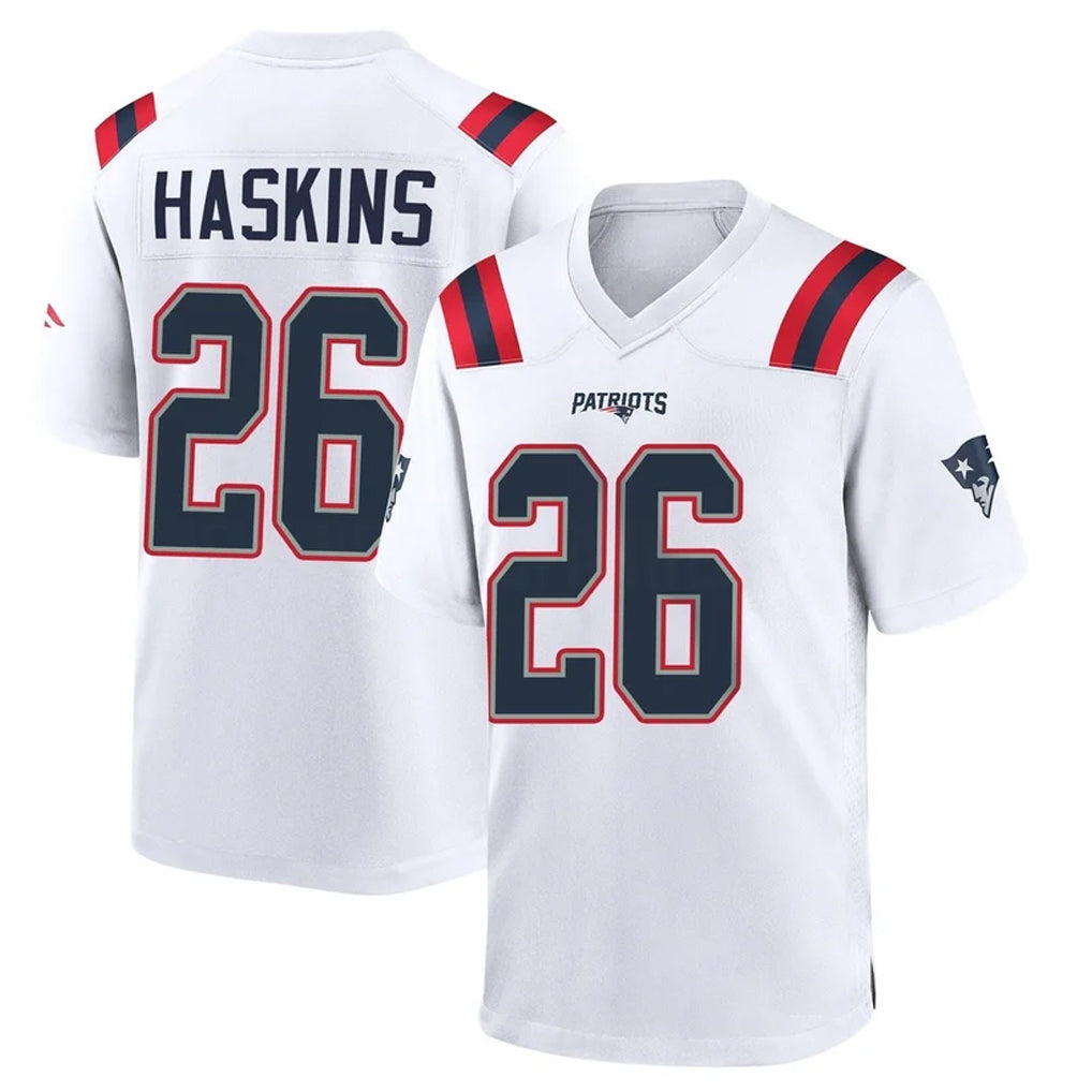 CAdoa NE.Patriots #26 Hassan Haskins Player White Home Game Stitched Jerseys