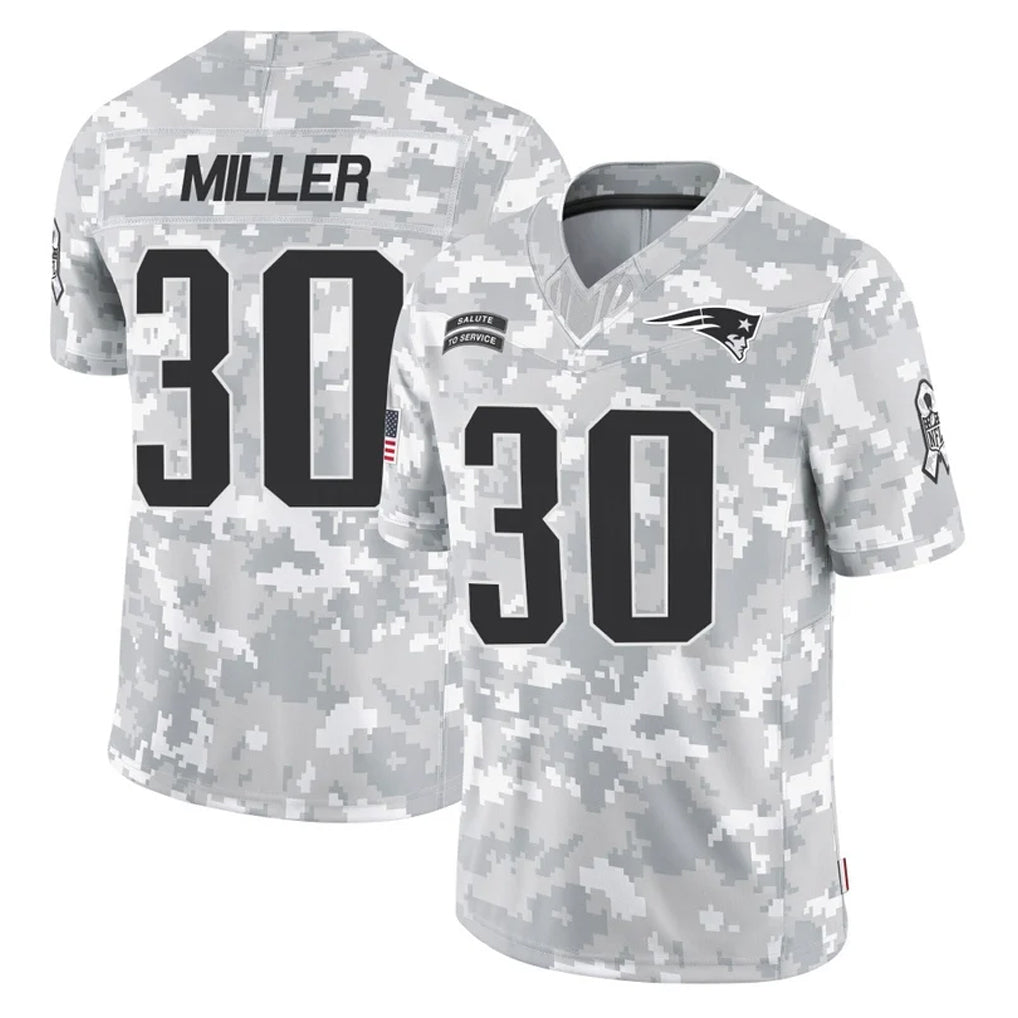 CAdoa NE.Patriots #30 Jam Miller Player Arctic Camo Salute To Service Limited Game Stitched Jerseys