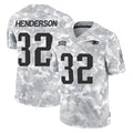 CAdoa NE.Patriots #32 TreVeyon Henderson Player Arctic Camo Salute To Service Limited Game Stitched Jerseys
