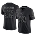 CAdoa NE.Patriots #32 TreVeyon Henderson Player Black Reflective LImited Home Game Stitched Jerseys