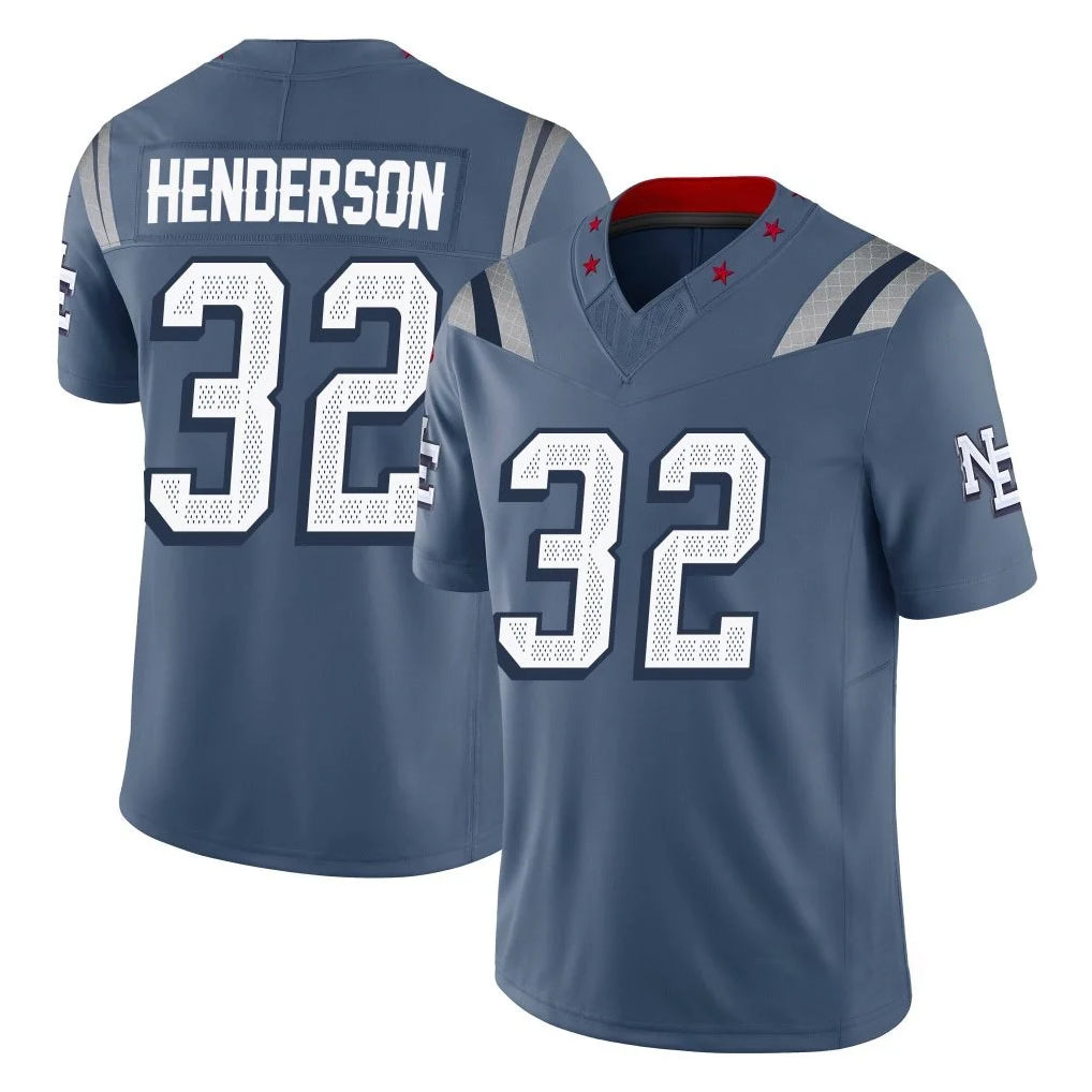 CAdoa NE.Patriots #32 TreVeyon Henderson Player Blue Limited Rivalries Collection Home Game Stitched Jerseys