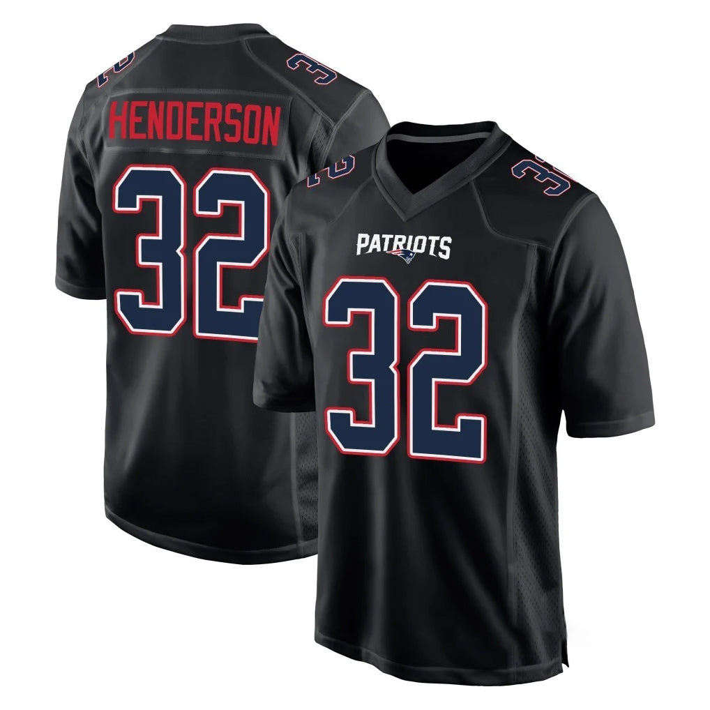 CAdoa NE.Patriots #32 TreVeyon Henderson Player Carbon Fashion Limited Home Game Stitched Jerseys