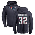 CAdoa NE.Patriots #32 TreVeyon Henderson Player Navy LOGO Pullover Hoodies Home Game Stitched Jerseys