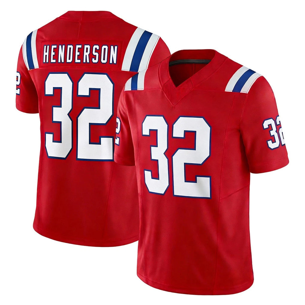 CAdoa NE.Patriots #32 TreVeyon Henderson Player Red Limited Vapor F.U.S.E. Home Game Stitched Jerseys