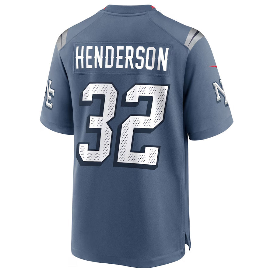 CAdoa NE.Patriots #32 TreVeyon Henderson Player Storm Blue Rivalries Collection Game Stitched Jerseys